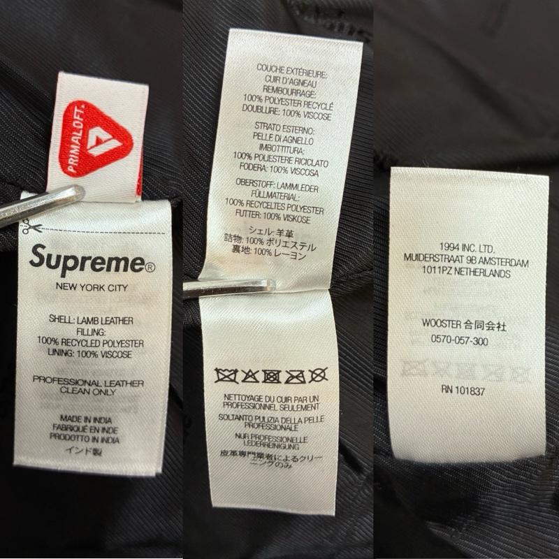 シュプリーム Supreme ジャケット、上着 レザージャケット 22AW Quilted Leather Work Jacket キルテッド レザー ワーク ジャケット M ワンポイント X ロゴ、文字 黒 / ブラック / black メンズ USED 古着 中古 50156351