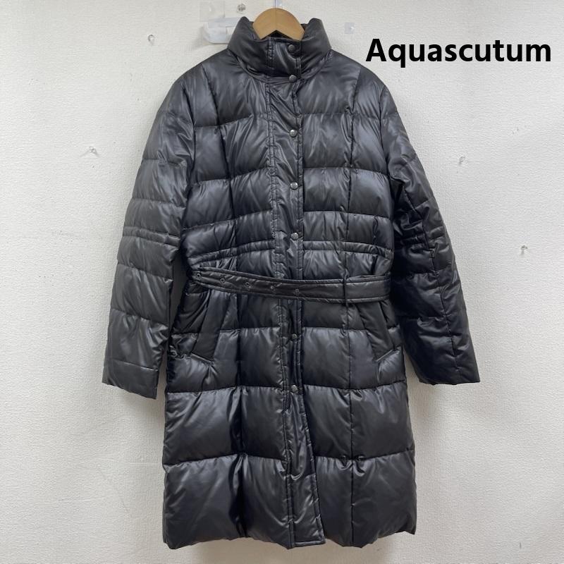 アクアスキュータム Aquascutum コート ダウンコート ダウン ジップ アップ ジャケット ポリエステル ダークブラウン / ダークブラウン / レディース USED 古着 中古 50156353