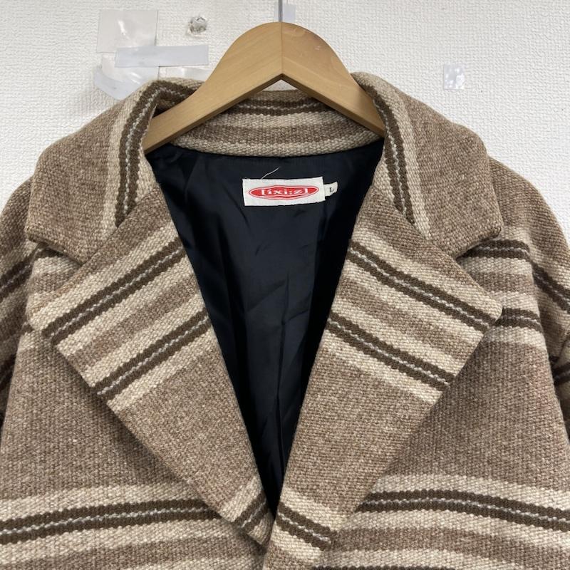 古着 USED コート コート一般 ixiz ウール コート チェック ジャケット 0810652 L 茶 / ブラウン / brown メンズ USED 古着 中古 50156354