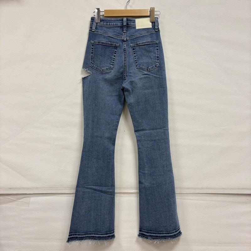 ジェイダ GYDA パンツ デニム、ジーンズ ハイウエスト デザイン フレア デニム クラッシュ ダメージ ストレッチ M ダメージ加工 青 / ブルー / blue レディース USED 古着 中古 50156375