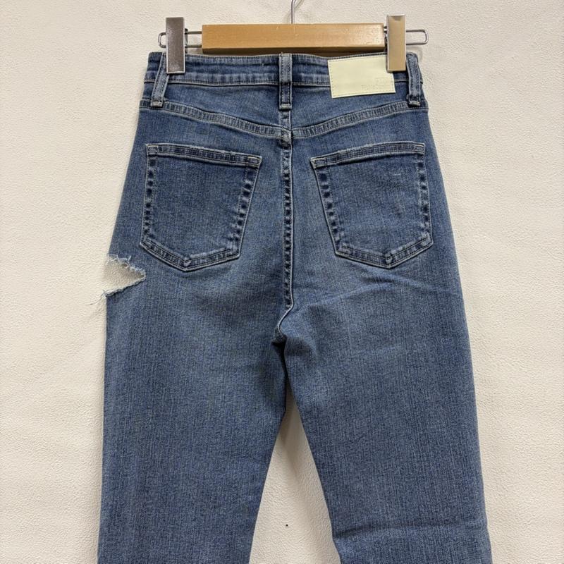 ジェイダ GYDA パンツ デニム、ジーンズ ハイウエスト デザイン フレア デニム クラッシュ ダメージ ストレッチ M ダメージ加工 青 / ブルー / blue レディース USED 古着 中古 50156375