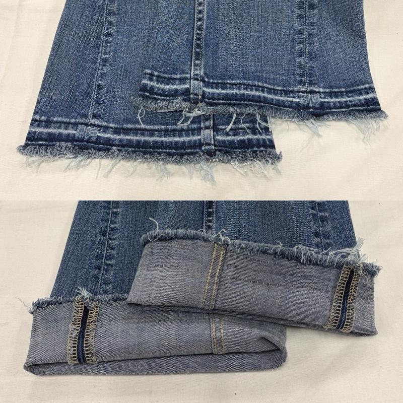 ジェイダ GYDA パンツ デニム、ジーンズ ハイウエスト デザイン フレア デニム クラッシュ ダメージ ストレッチ M ダメージ加工 青 / ブルー / blue レディース USED 古着 中古 50156375