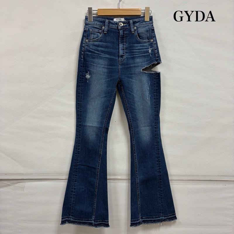 ジェイダ GYDA パンツ デニム、ジーンズ ハイウエスト フレア デニム サイドリップ スリット クラッシュ ダメージ M ダメージ加工 レディース USED 古着 中古 50156377