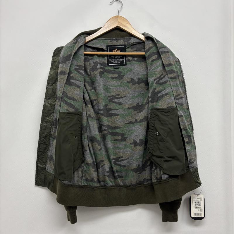 アルファ インダストリー Alpha Industries ジャケット、上着 フライトジャケット MA-1 フライトジャケット TA1032-103 モスグリーン M カモフラージュ柄・迷彩 オリーブグリーン / オリーブグリーン / メンズ USED 古着 中古 50156381