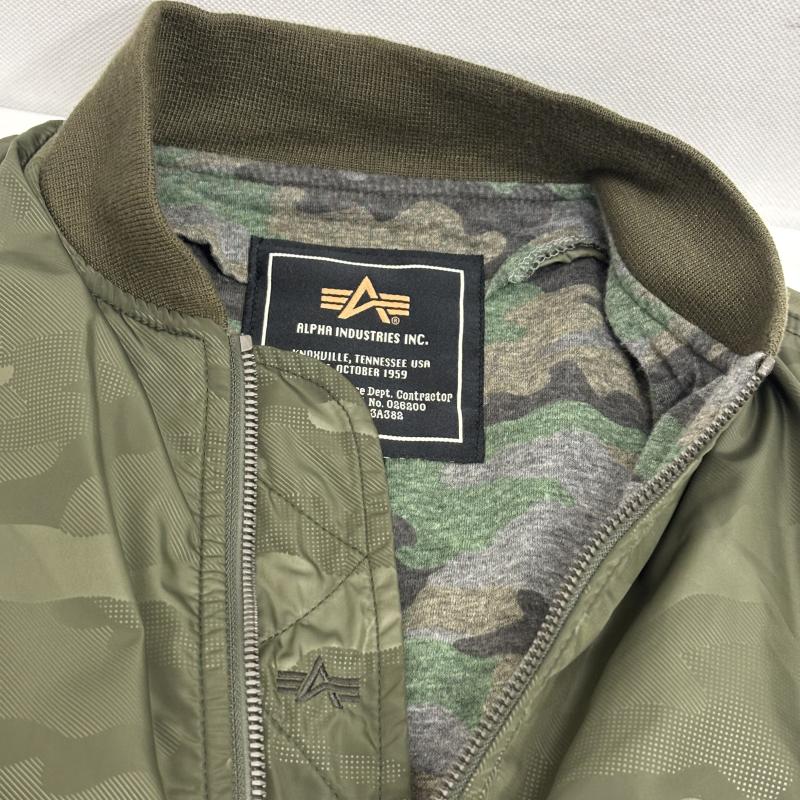 アルファ インダストリー Alpha Industries ジャケット、上着 フライトジャケット MA-1 フライトジャケット TA1032-103 モスグリーン M カモフラージュ柄・迷彩 オリーブグリーン / オリーブグリーン / メンズ USED 古着 中古 50156381