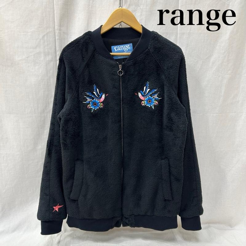 古着 USED ジャケット、上着 ジャンパー、ブルゾン range レンジ ska style fleece zip jkt black L スワロー刺繍 フリーススカジャン L 刺繍 黒 / ブラック / black メンズ USED 古着 中古 50156385