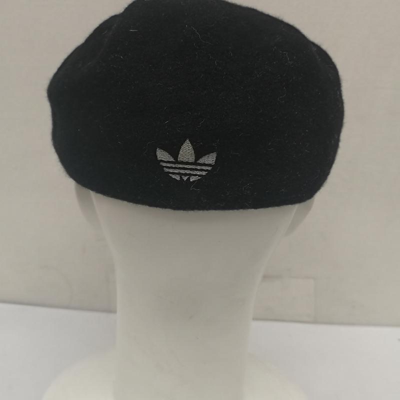 アディダス adidas 帽子 ハンチング 90s ウール ハンチング キャップ トレフォイル ロゴ 刺繍 - 黒 / ブラック / black メンズ USED 古着 中古 50156387