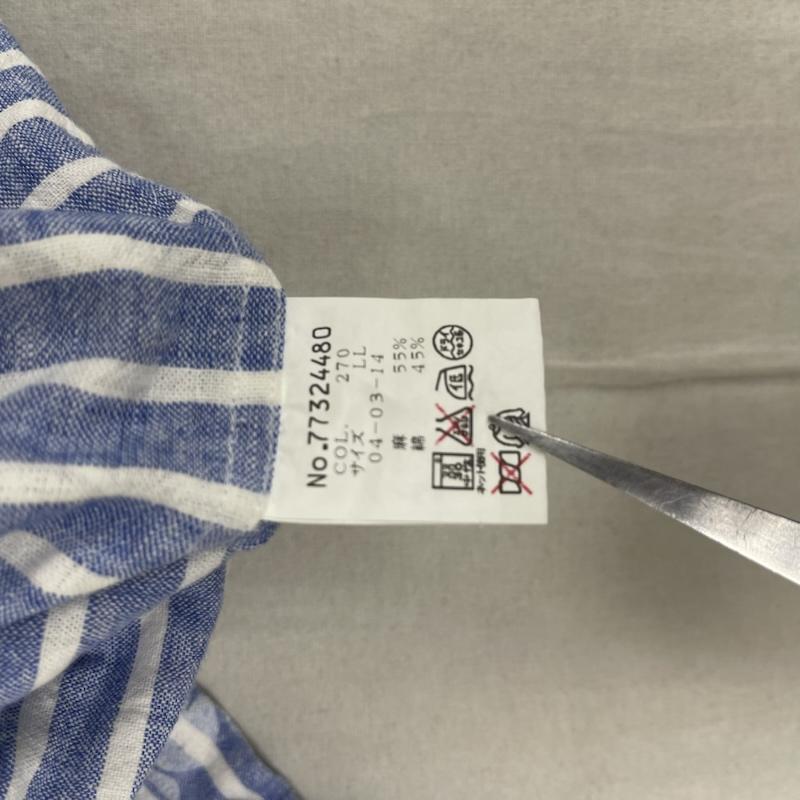 古着 USED シャツ、ブラウス 半袖 SINA COVA メンズ カジュアル 花柄 ボーダー シャツ LL 水色 / ライトブルー / メンズ USED 古着 中古 50156393