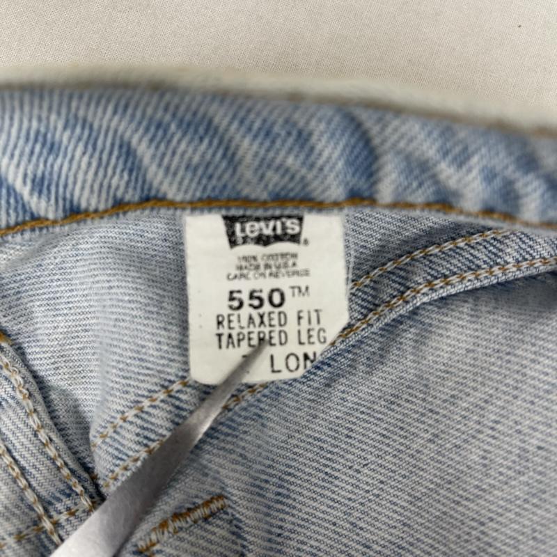 リーバイス Levi s パンツ デニム、ジーンズ USA製 550 ボタン裏 573 デニム パンツ L 水色 / ライトブルー / メンズ USED 古着 中古 50156396
