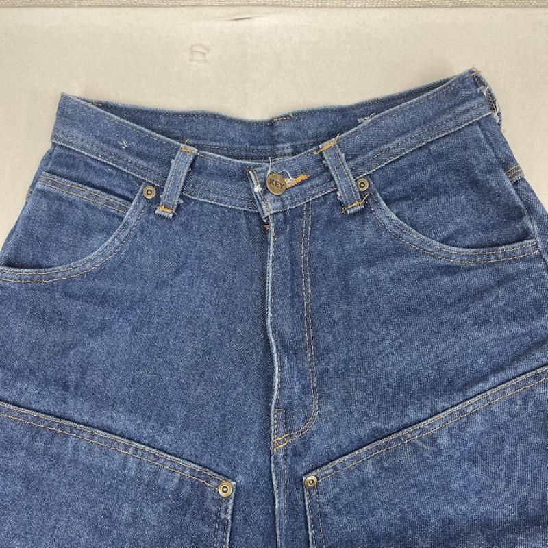 キイ KEY パンツ デニム、ジーンズ ダブルニー ワイド カーゴ デニム パンツ インディゴ / インディゴ / Indigo メンズ USED 古着 中古 50156402