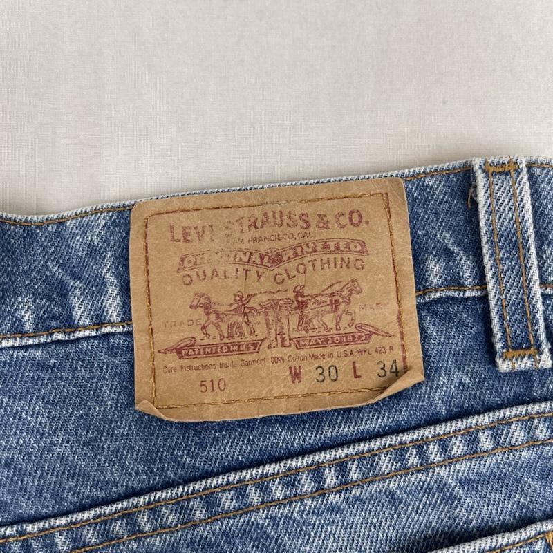 リーバイス Levi s パンツ デニム、ジーンズ USA製 510 ボタン裏 501 デニム パンツ 30インチ インディゴ / インディゴ / Indigo メンズ USED 古着 中古 50156404