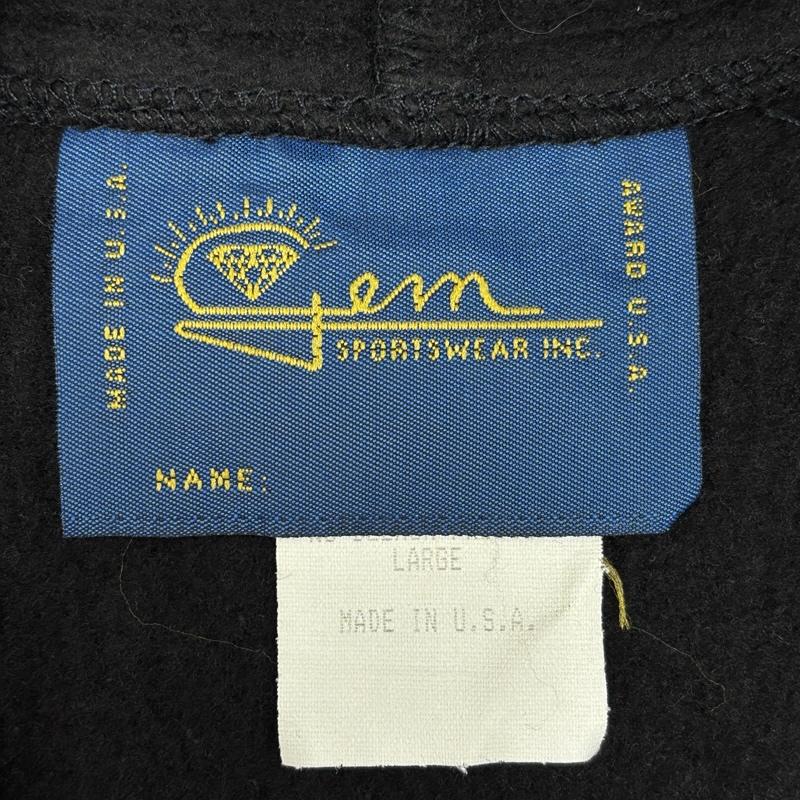 古着 USED パーカー 長袖 gem 90年代 ビンテージ USA製 サイドリブ プルオーバー フーディ スウェット パーカー 90s VINTAGE L 黒 / ブラック / black メンズ USED 古着 中古 50156418