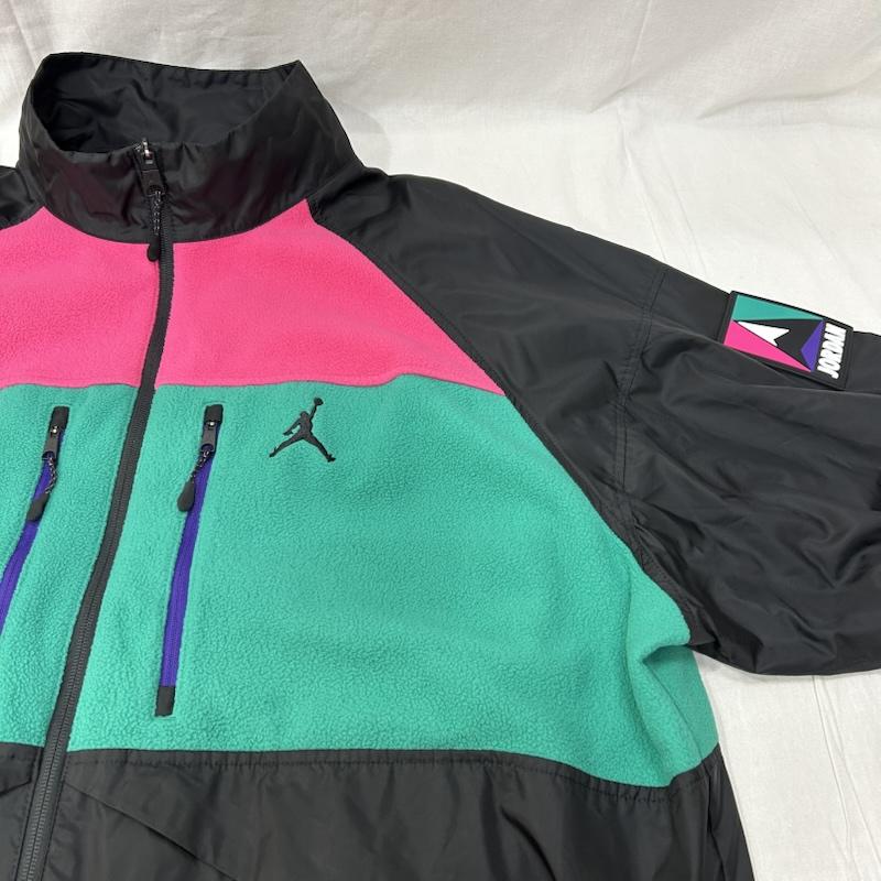 エアジョーダン AIR JORDAN ジャケット、上着 ジャンパー、ブルゾン AS M J MOUNTAINSIDE JACKET ナイロンフリースブルゾン CT3380-010 - 無地 X ロゴ、文字 黒 / ブラック / black X 緑 / グリーン / green X 桃 / ピンク / pink メンズ USED 古着 中古 50156421