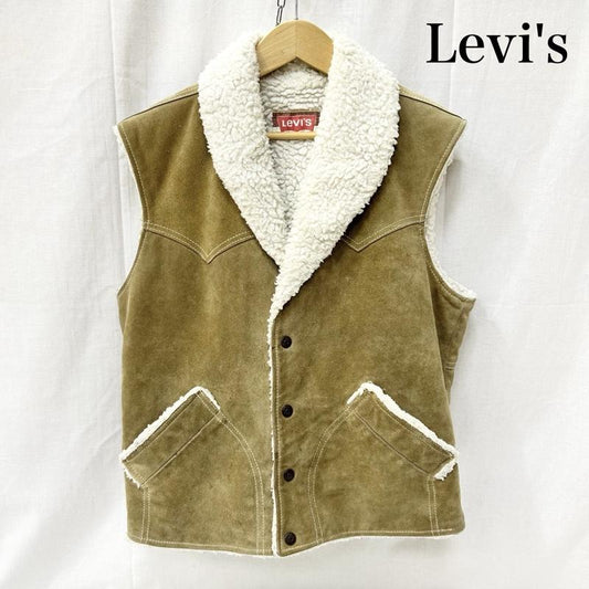ヴィンテージ VINTAGE ベスト ベスト 70s Levi s リーバイス スウェードボアベスト ムートン ベージュ L L 無地 ベージュ / ベージュ / beige メンズ USED 古着 中古 50156422