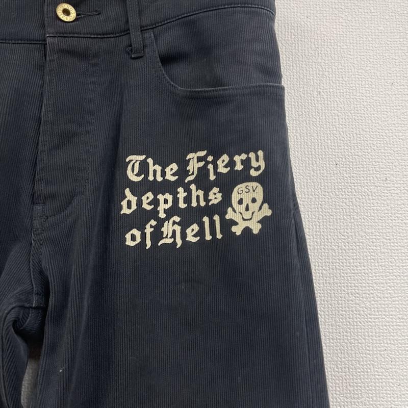 ギャングスタービル GANGSTERVILLE パンツ ワークパンツ、ペインターパンツ コーデュロイ ロゴ 文字 ワーク パンツ S 黒 / ブラック / black メンズ USED 古着 中古 50156423