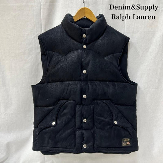 デニムアンドサプライラルフローレン DENIM & SUPPLYRALPHLAUREN ベスト ベスト ダウンベスト black L(180/100A) ウエスタンデザイン スナップボタン L ワンポイント 黒 / ブラック / black メンズ USED 古着 中古 50156424
