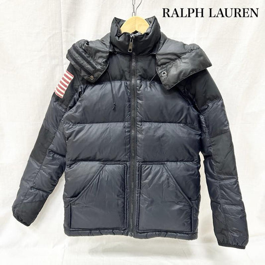 デニムアンドサプライラルフローレン DENIM & SUPPLYRALPHLAUREN ジャケット、上着 ダウンジャケット ダウンジャケット US国旗 black XXS(150/76A) XXS 無地 黒 / ブラック / black レディース USED 古着 中古 50156425