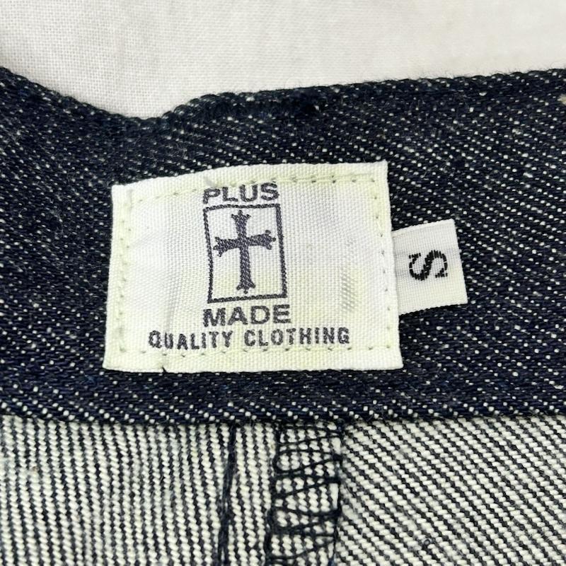 古着 USED ボトムス ボトムス plusmade プラスメイド デニムハーフパンツ インディゴ madeinjapan サイズS S 無地 紺 / ネイビー / navy メンズ USED 古着 中古 50156429