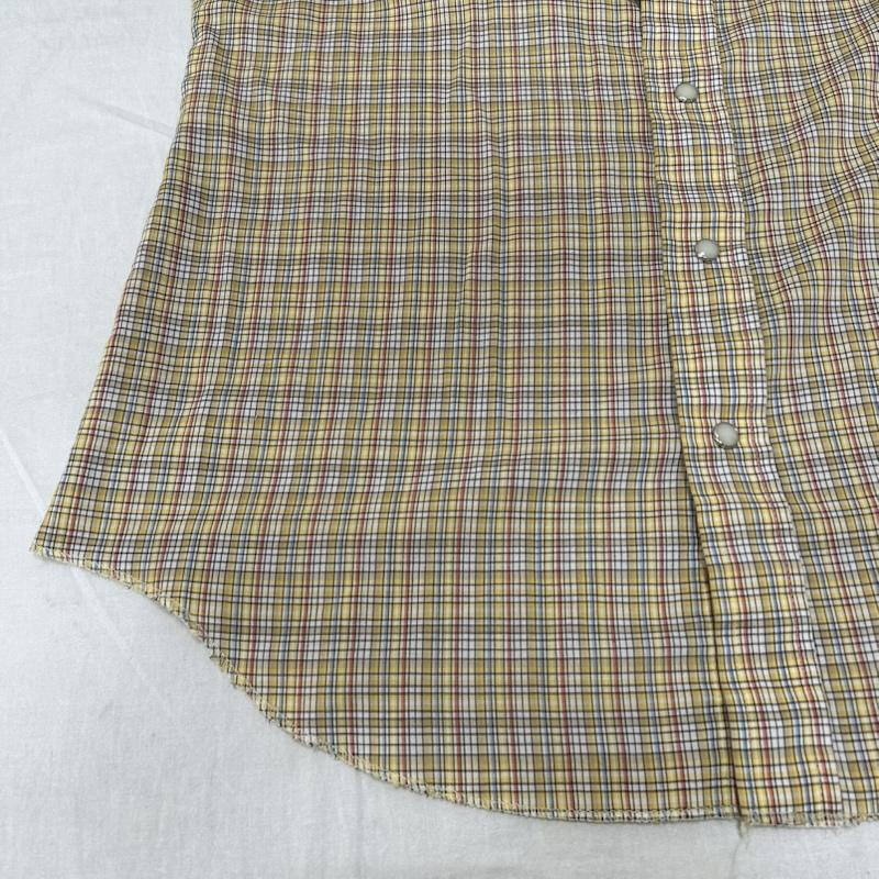 ヴィンテージ VINTAGE シャツ、ブラウス 長袖 70s 80s WASHINTON DEE CEE ウエスタンシャツ イエローベージュ USA製 15 1/2 33(約M相当) - チェック ベージュ / ベージュ / beige X 黄 / イエロー / yellow メンズ USED 古着 中古 50156431