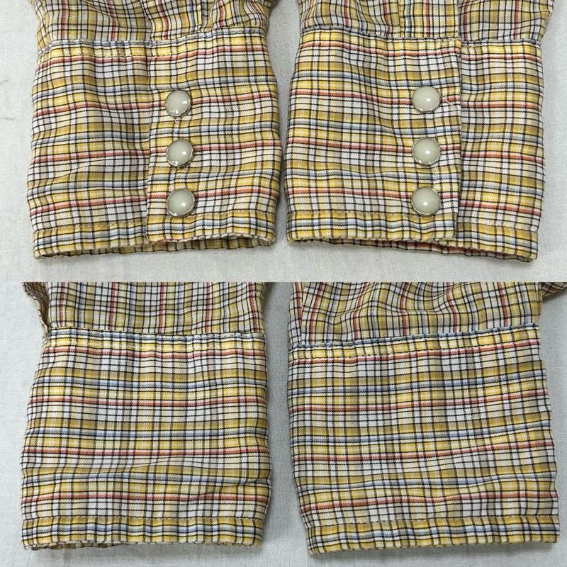 ヴィンテージ VINTAGE シャツ、ブラウス 長袖 70s 80s WASHINTON DEE CEE ウエスタンシャツ イエローベージュ USA製 15 1/2 33(約M相当) - チェック ベージュ / ベージュ / beige X 黄 / イエロー / yellow メンズ USED 古着 中古 50156431