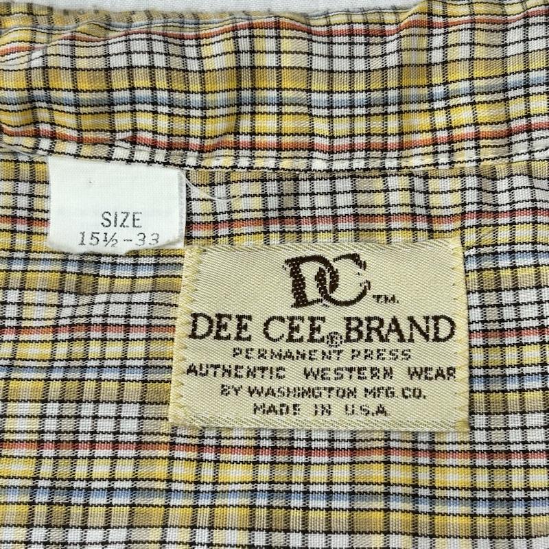 ヴィンテージ VINTAGE シャツ、ブラウス 長袖 70s 80s WASHINTON DEE CEE ウエスタンシャツ イエローベージュ USA製 15 1/2 33(約M相当) - チェック ベージュ / ベージュ / beige X 黄 / イエロー / yellow メンズ USED 古着 中古 50156431