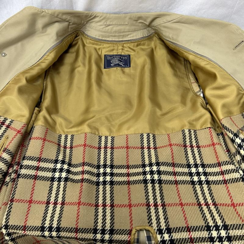 古着 USED コート コート一般 BURBERRYS  ライナー付きステンカラーコート ベージュ ノバチェック ※名前刺繍有 - 無地 X チェック ベージュ / ベージュ / beige メンズ USED 古着 中古 50156448