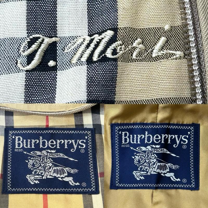古着 USED コート コート一般 BURBERRYS  ライナー付きステンカラーコート ベージュ ノバチェック ※名前刺繍有 - 無地 X チェック ベージュ / ベージュ / beige メンズ USED 古着 中古 50156448