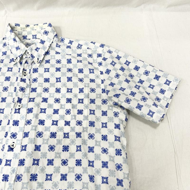 サンサーフ SUN SURF シャツ、ブラウス 半袖 東洋エンタープライズ アロハシャツ パターン柄 white×blue M M 総柄 白 / ホワイト / white X 青 / ブルー / blue メンズ USED 古着 中古 50156451