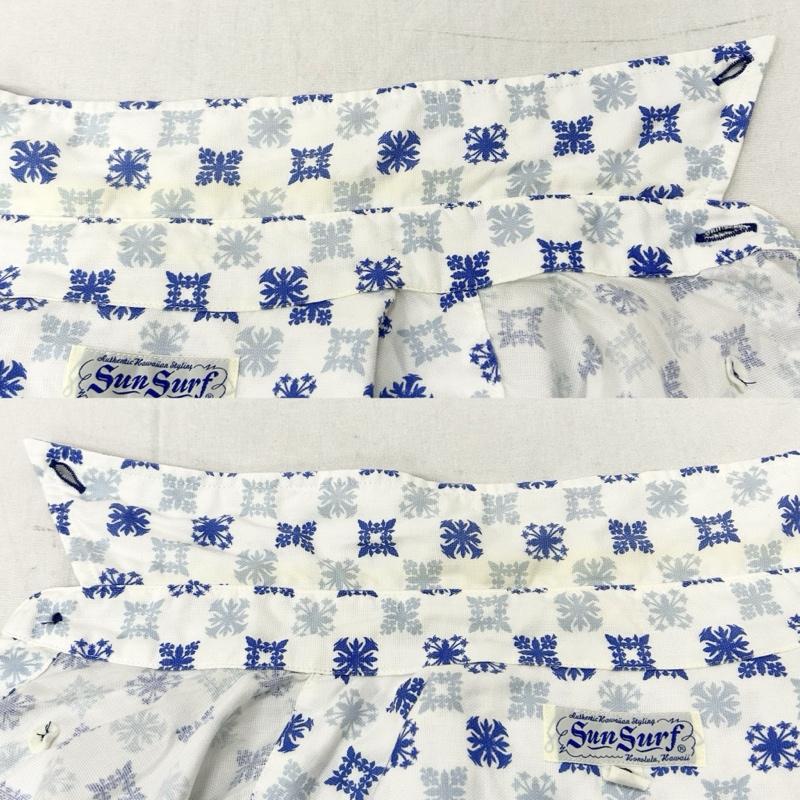 サンサーフ SUN SURF シャツ、ブラウス 半袖 東洋エンタープライズ アロハシャツ パターン柄 white×blue M M 総柄 白 / ホワイト / white X 青 / ブルー / blue メンズ USED 古着 中古 50156451