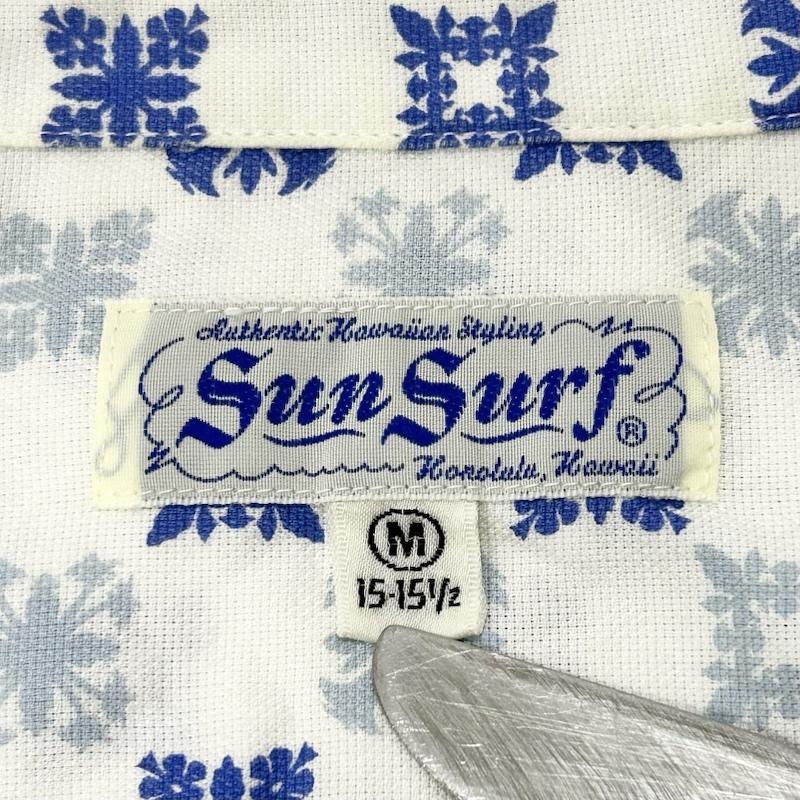 サンサーフ SUN SURF シャツ、ブラウス 半袖 東洋エンタープライズ アロハシャツ パターン柄 white×blue M M 総柄 白 / ホワイト / white X 青 / ブルー / blue メンズ USED 古着 中古 50156451