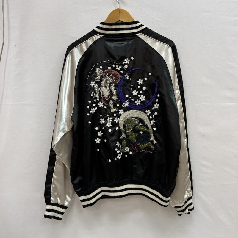 古着 USED ジャケット、上着 ジャンパー、ブルゾン 朧 風神 雷神 和柄 刺繍 スカジャン L 黒 / ブラック / black メンズ USED 古着 中古 50156456