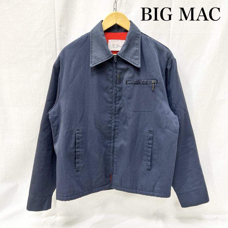 ビックマック BIGMAC ジャケット、上着 ジャンパー、ブルゾン 70s JCPenney ワークジャケット navy TALON ZIP - 無地 紺 / ネイビー / navy メンズ USED 古着 中古 50156483