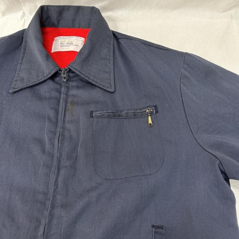 ビックマック BIGMAC ジャケット、上着 ジャンパー、ブルゾン 70s JCPenney ワークジャケット navy TALON ZIP - 無地 紺 / ネイビー / navy メンズ USED 古着 中古 50156483