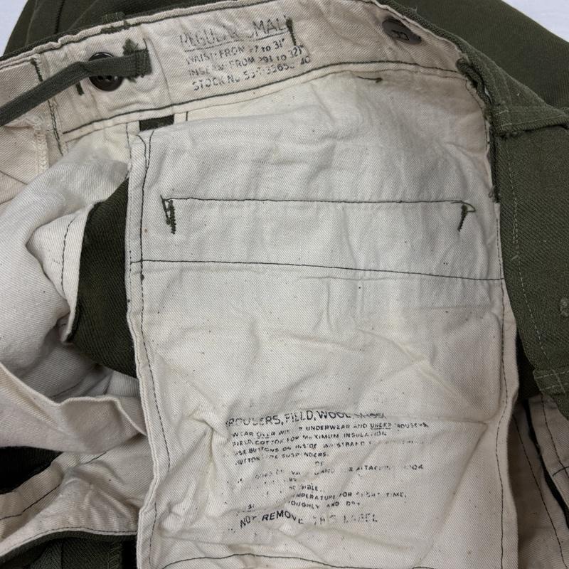 ヴィンテージ VINTAGE ボトムス ボトムス US ARMY 50年代 ビンテージ M-1951 ミリタリー ウール トラウザー パンツ RAPID ZIP S メンズ USED 古着 中古 50156492