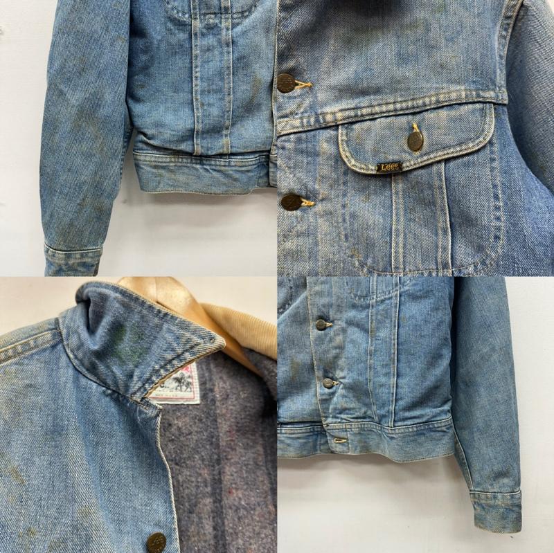 リー Lee ジャケット、上着 ジャンパー、ブルゾン 80s USA製 STORM RIDER ペイント デニム ジャケット - インディゴ / インディゴ / Indigo メンズ USED 古着 中古 50156503