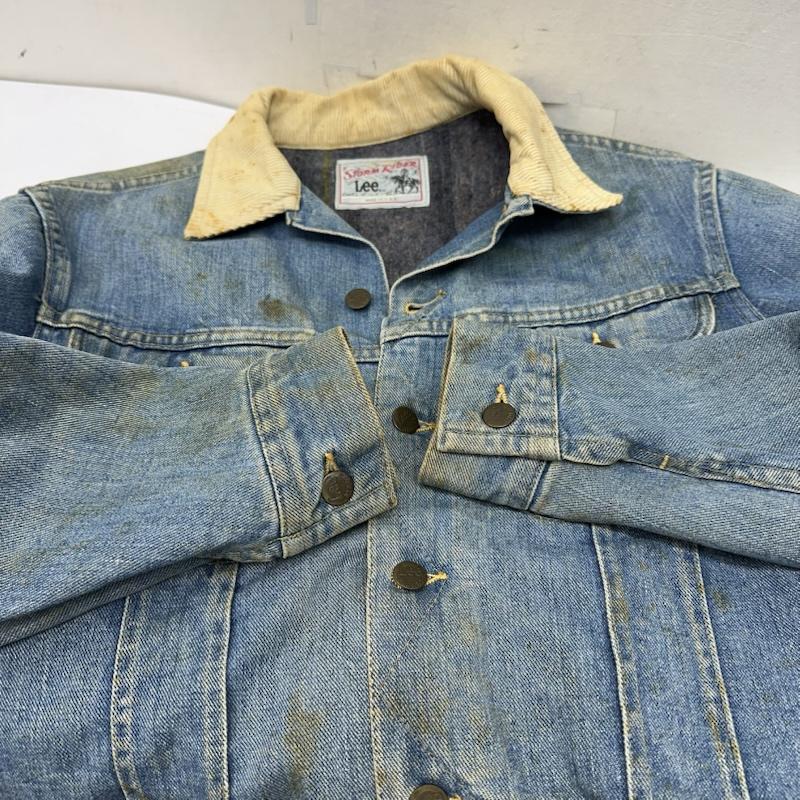 リー Lee ジャケット、上着 ジャンパー、ブルゾン 80s USA製 STORM RIDER ペイント デニム ジャケット - インディゴ / インディゴ / Indigo メンズ USED 古着 中古 50156503