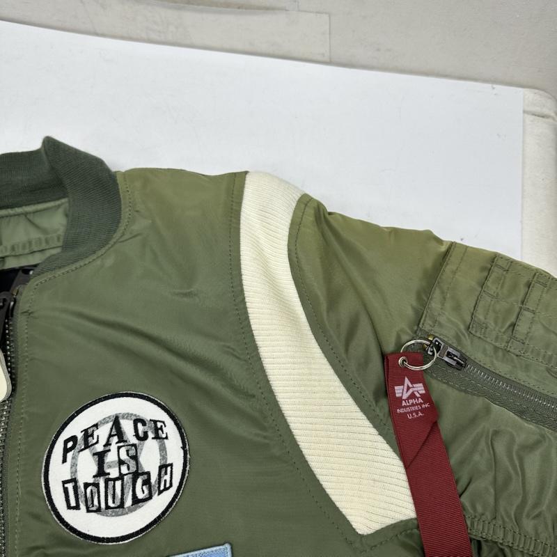 ステューシー STUSSY ジャケット、上着 ジャンパー、ブルゾン ALPHA fragment 25周年記念 MA-1 フライト ジャケット ワッペン XS カーキオリーブ / カーキオリーブ / メンズ USED 古着 中古 50156506