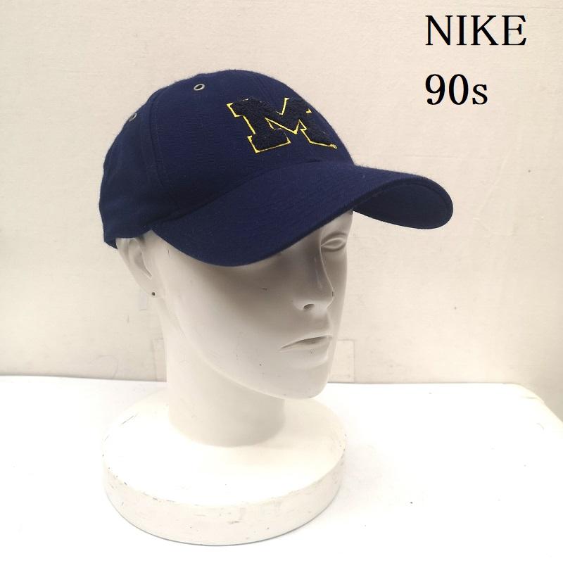 ナイキ NIKE 帽子 キャップ 90s MICHIGAN TEAM キャップ 刺繍ロゴ - 青 / ブルー / blue メンズ USED 古着 中古 50156514