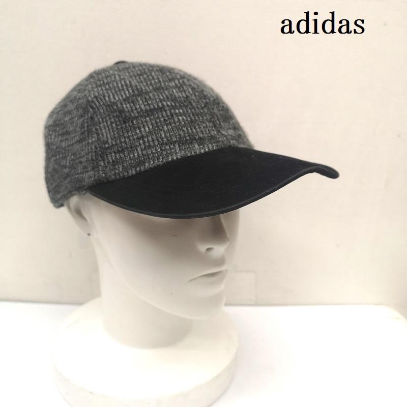 アディダス adidas 帽子 キャップ 90s ウール ニットキャップ - 黒 / ブラック / black X 灰 / グレー / gray メンズ USED 古着 中古 50156520
