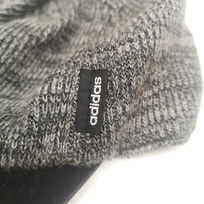 アディダス adidas 帽子 キャップ 90s ウール ニットキャップ - 黒 / ブラック / black X 灰 / グレー / gray メンズ USED 古着 中古 50156520