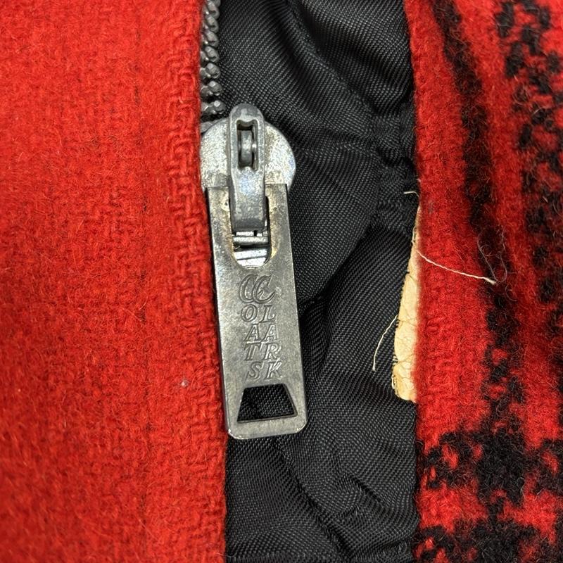 ヴィンテージ VINTAGE ジャケット、上着 ジャンパー、ブルゾン COATS CLARK ジッパー 50s 60s チェック ウール マッキーノ ジャケット ヴィンテージ - チェック 赤 / レッド / red X 黒 / ブラック / black メンズ USED 古着 中古 50156533