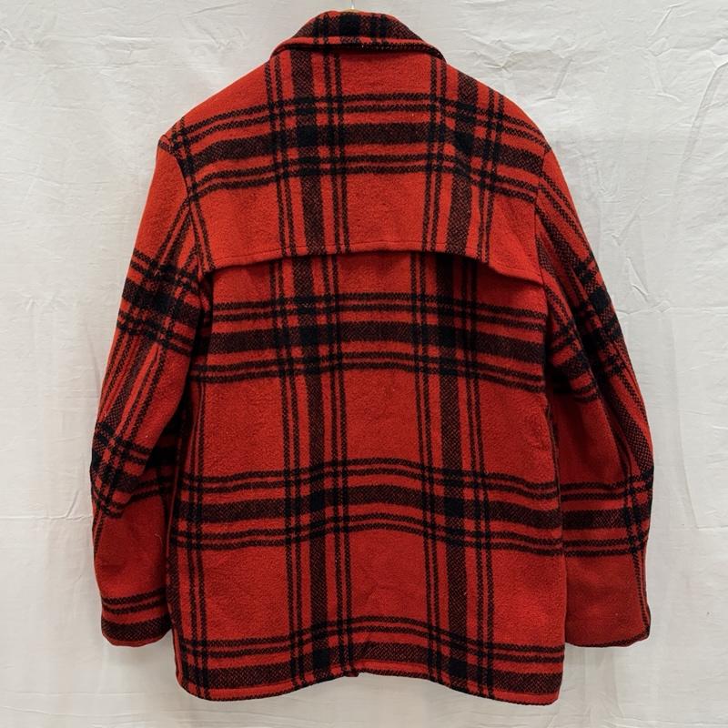 ヴィンテージ VINTAGE ジャケット、上着 ジャンパー、ブルゾン COATS CLARK ジッパー 50s 60s チェック ウール マッキーノ ジャケット ヴィンテージ - チェック 赤 / レッド / red X 黒 / ブラック / black メンズ USED 古着 中古 50156533