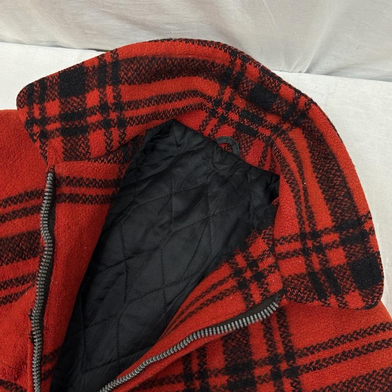 ヴィンテージ VINTAGE ジャケット、上着 ジャンパー、ブルゾン COATS CLARK ジッパー 50s 60s チェック ウール マッキーノ ジャケット ヴィンテージ - チェック 赤 / レッド / red X 黒 / ブラック / black メンズ USED 古着 中古 50156533