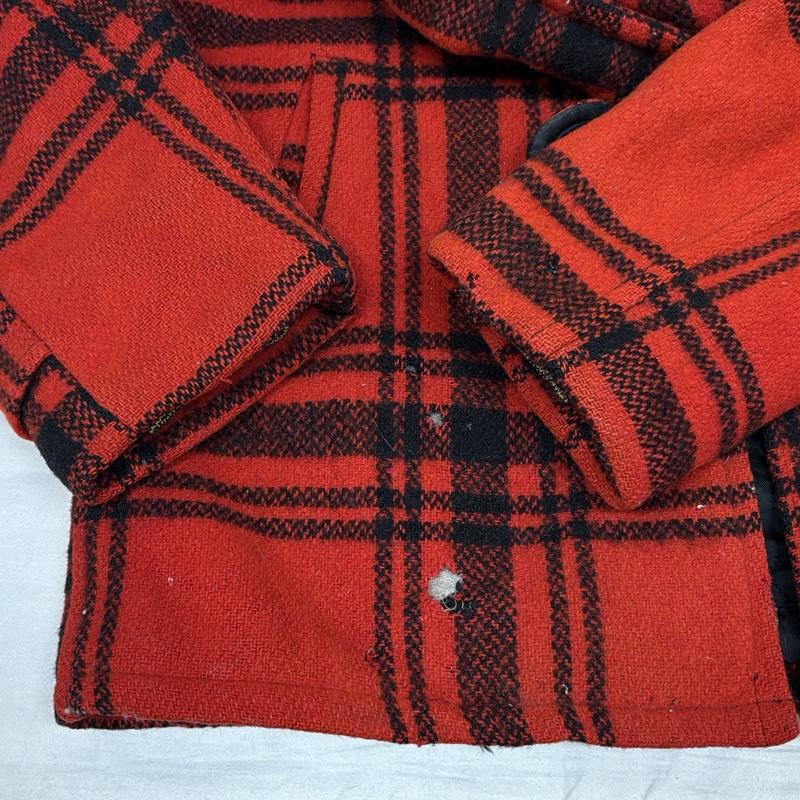 ヴィンテージ VINTAGE ジャケット、上着 ジャンパー、ブルゾン COATS CLARK ジッパー 50s 60s チェック ウール マッキーノ ジャケット ヴィンテージ - チェック 赤 / レッド / red X 黒 / ブラック / black メンズ USED 古着 中古 50156533