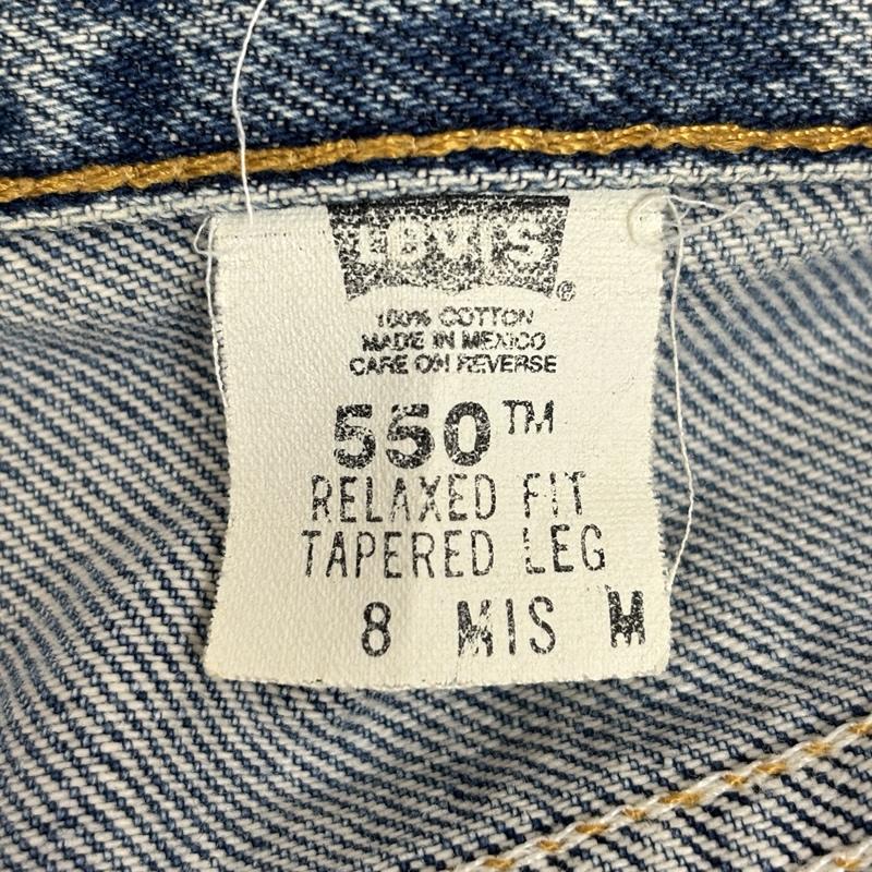 リーバイス Levi s パンツ デニム、ジーンズ 550 メキシコ製 00s 02年 テーパード ジッパーフライ デニムパンツ 8 ワンポイント インディゴ / インディゴ / Indigo レディース USED 古着 中古 50156541