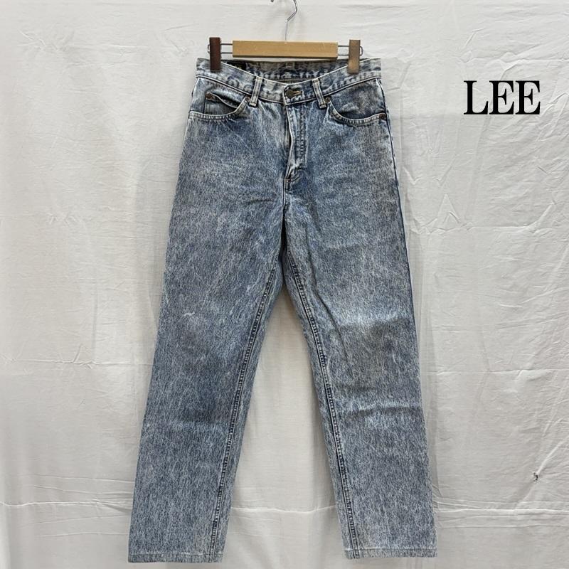 リー Lee パンツ デニム、ジーンズ 0201 ケミカル ウォッシュ スコビルボタン ジッパーフライ テーパード デニムパンツ 28インチ メンズ USED 古着 中古 50156542