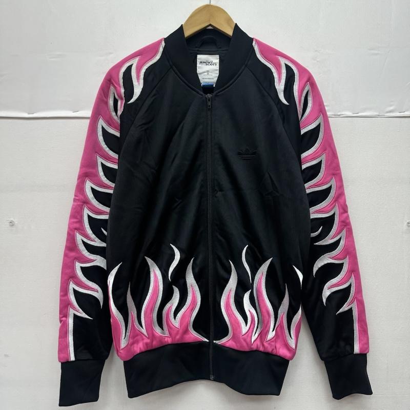 ジェレミースコット JEREMY SCOTT ジャケット、上着 ジャンパー、ブルゾン adidas ファイヤーパターン トラック ジャケット ジャージ パンツ セットアップ O27156 - 黒 / ブラック / black X 桃 / ピンク / pink メンズ USED 古着 中古 50156564