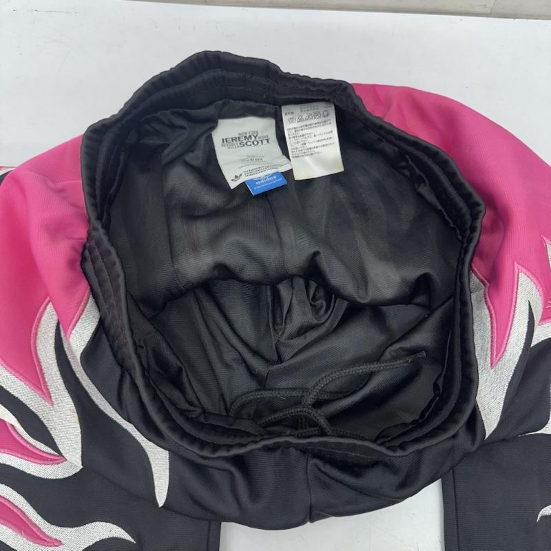 ジェレミースコット JEREMY SCOTT ジャケット、上着 ジャンパー、ブルゾン adidas ファイヤーパターン トラック ジャケット ジャージ パンツ セットアップ O27156 - 黒 / ブラック / black X 桃 / ピンク / pink メンズ USED 古着 中古 50156564