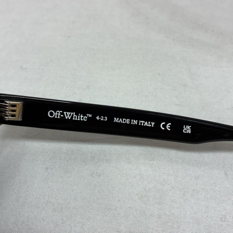 オフホワイト off white めがね・サングラス サングラス PALERMO スクエア サングラス OERI086 1007 51-21 145 イタリア製 ロゴ、文字 黒 / ブラック / black X 白 / ホワイト / white メンズ USED 古着 中古 50156597
