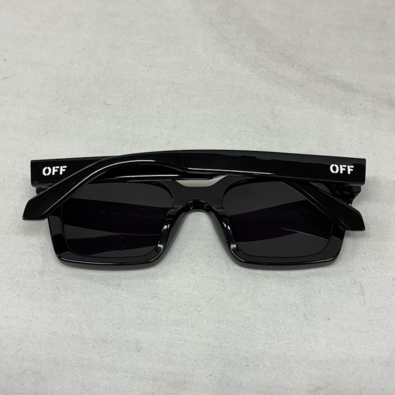 オフホワイト off white めがね・サングラス サングラス PALERMO スクエア サングラス OERI086 1007 51-21 145 イタリア製 ロゴ、文字 黒 / ブラック / black X 白 / ホワイト / white メンズ USED 古着 中古 50156597